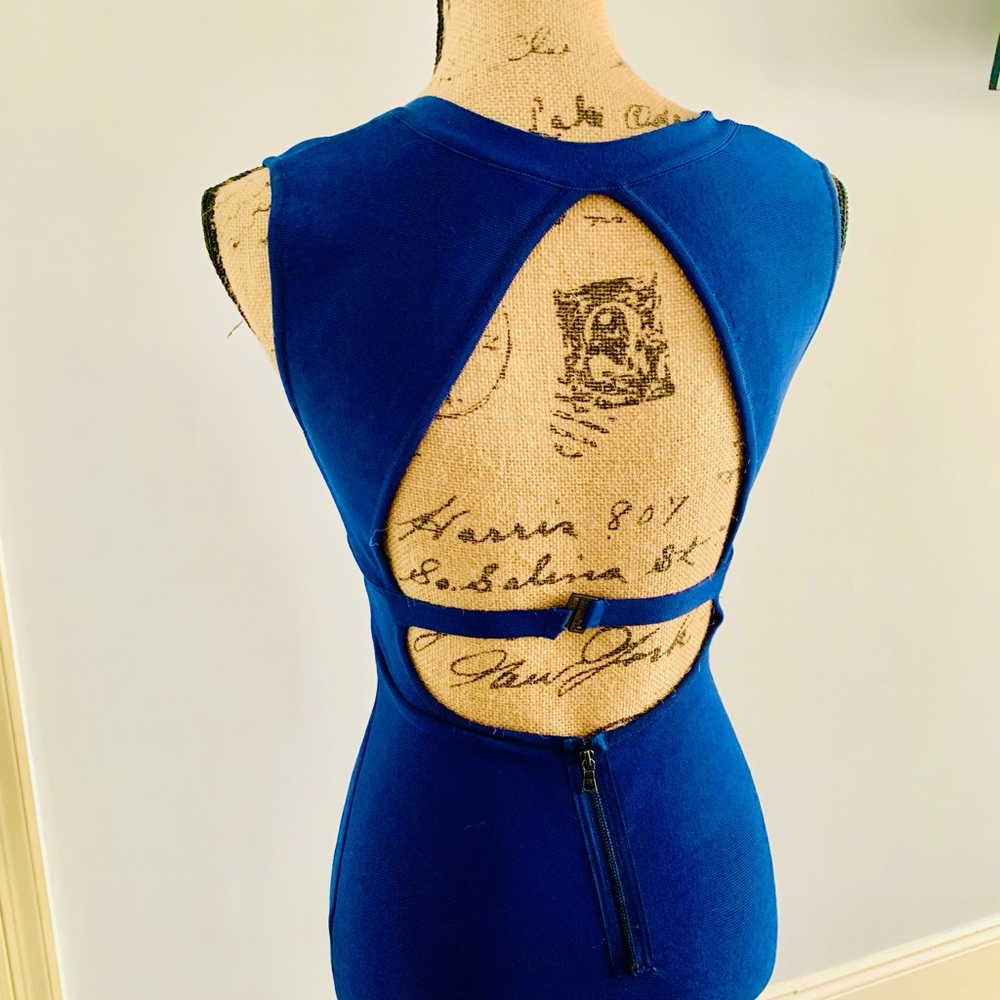 Hot Blue Cocktail Dress - Open Back